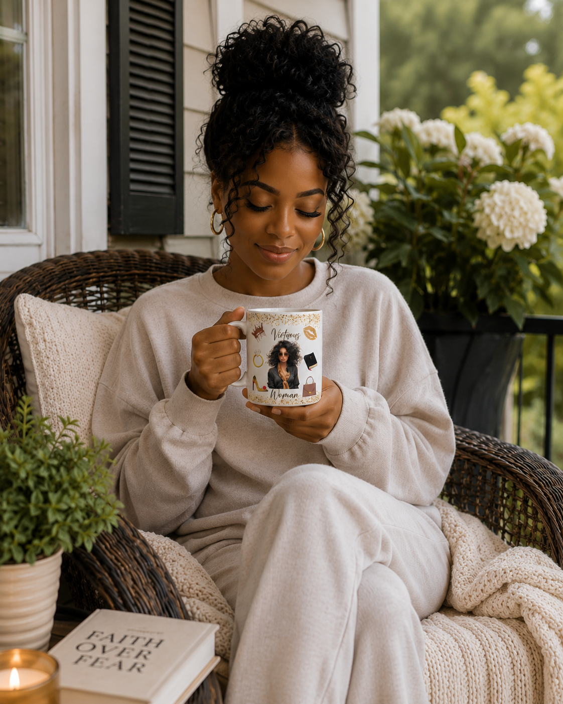 Virtuous Woman Ceramic Mug Black Blouse