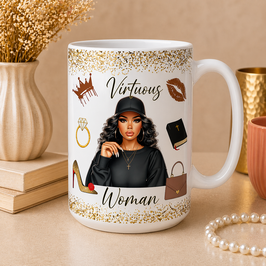 Virtuous Woman Ceramic Mug - Black Cap