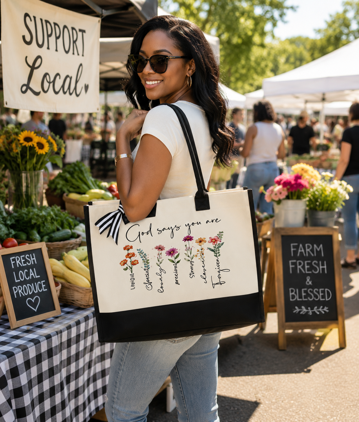 God Says You Are Tote & Cosmetic Bag Set