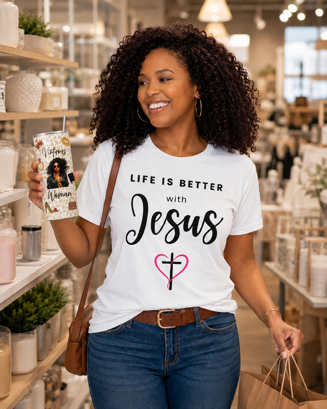 Virtuous Woman Tumblers Black Blouse