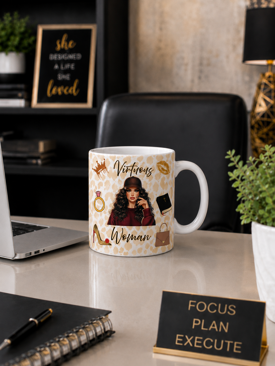 Virtuous Woman Ceramic Mug - Red Top