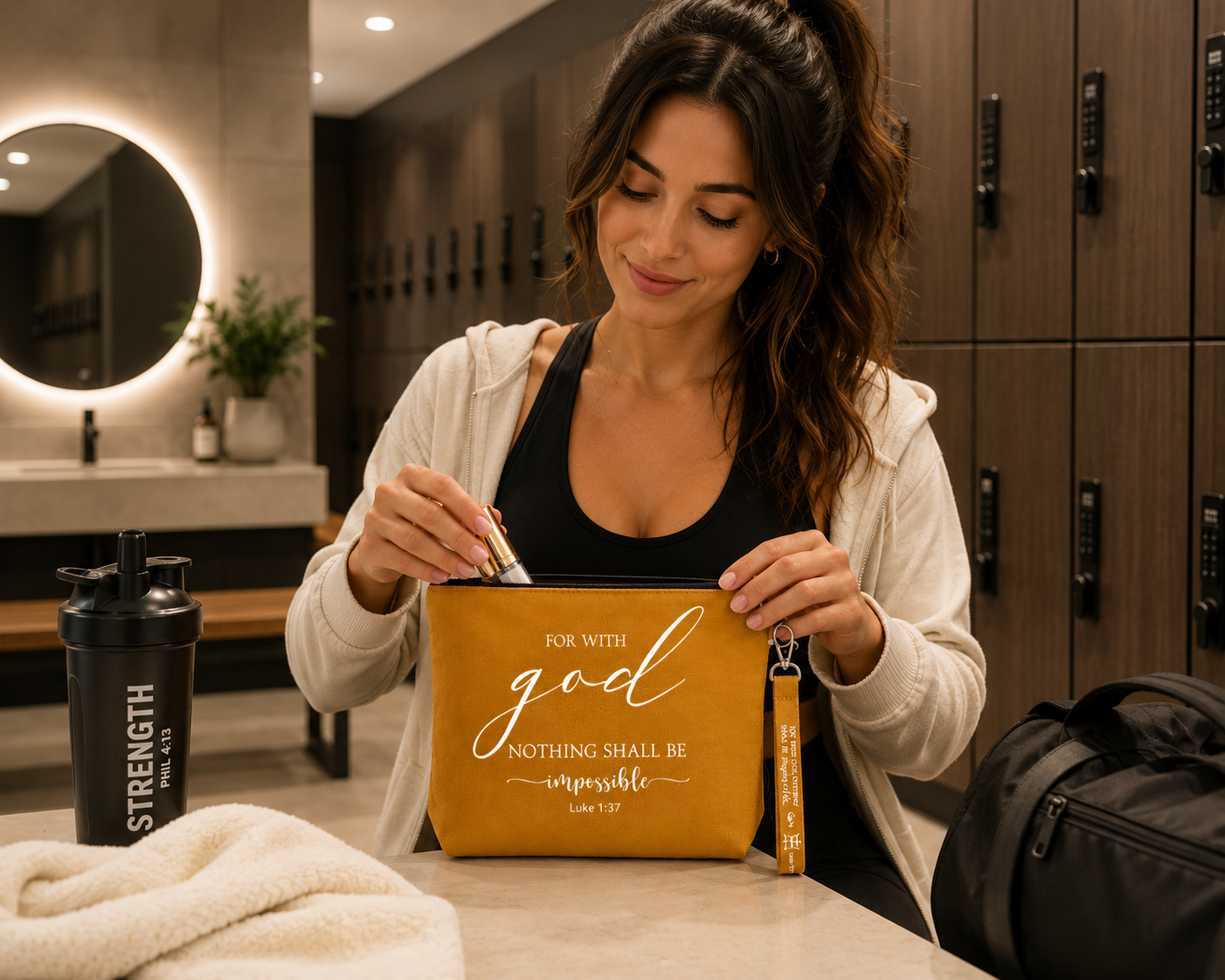 For With God Nothing Shall Be Impossible Cosmetic Bag