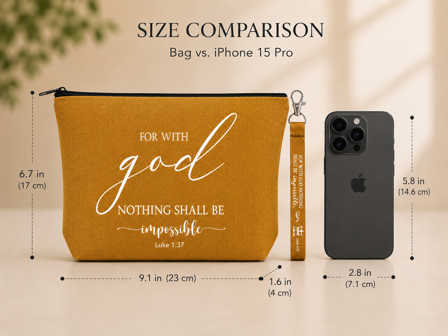For With God Nothing Shall Be Impossible Cosmetic Bag