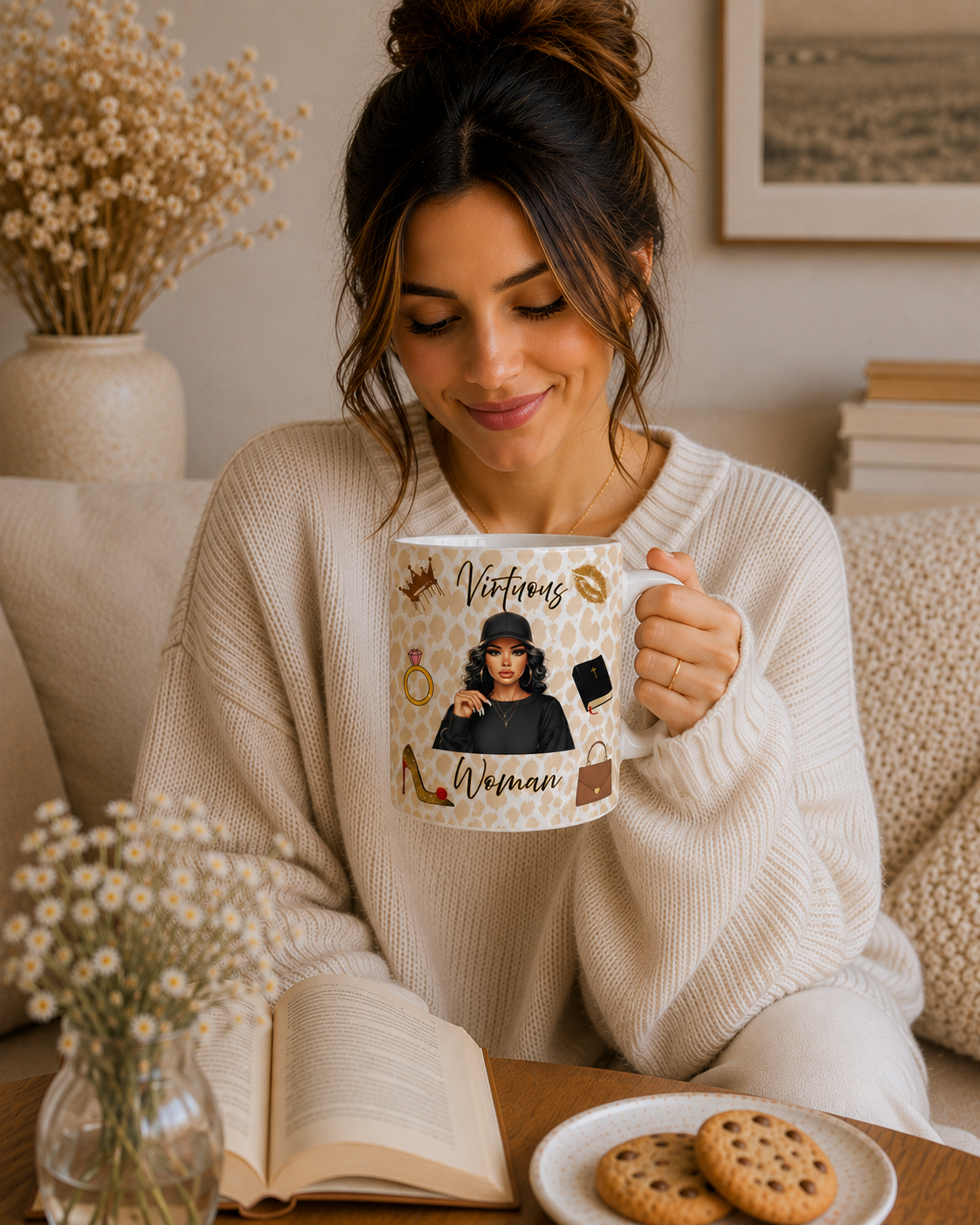Virtuous Woman Ceramic Mug - Black Cap