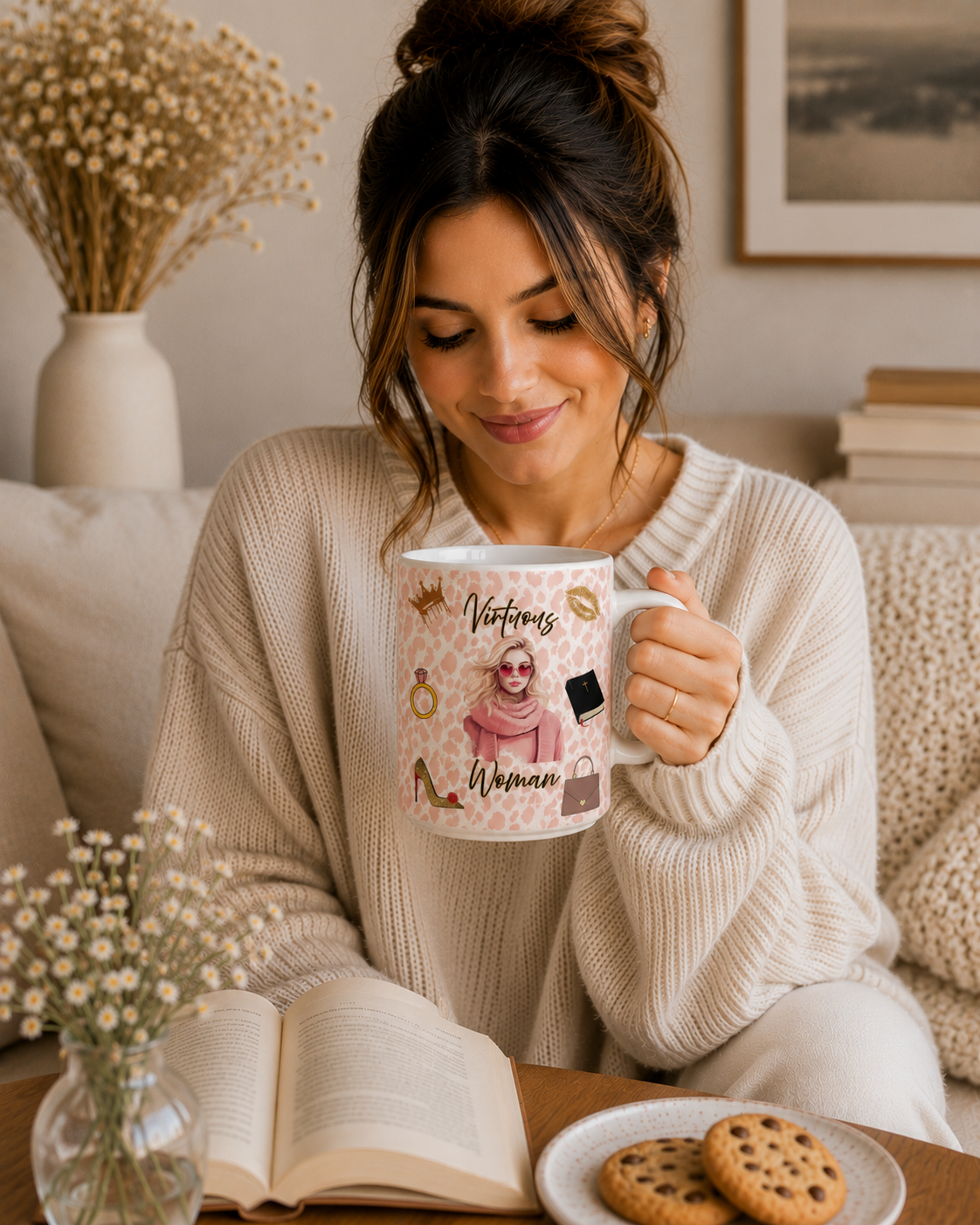 Virtuous Woman Ceramic Mug - Pink Scarf