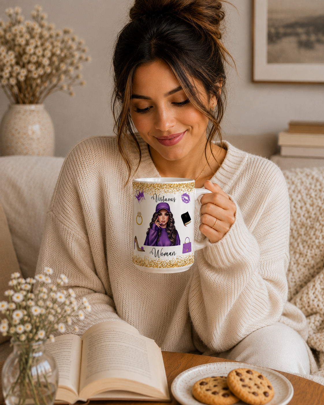 Virtuous Woman Ceramic Mug - Purple Hat