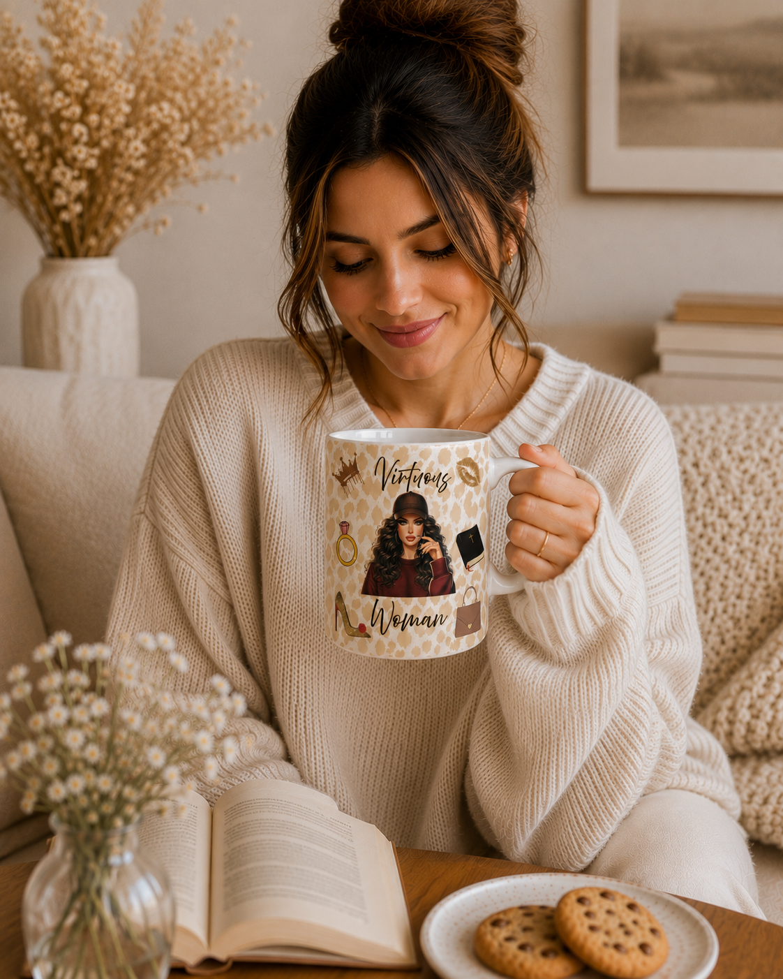 Virtuous Woman Ceramic Mug - Red Top